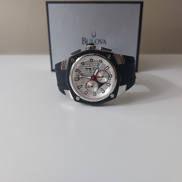 Bulova Other - Accutron by Bulova Corvara Stainless Steel & Black Ion-Plated Mens Watch 65B140
